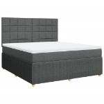 Giroletto a Molle con Materasso Grigio Scuro 180x200 cm Tessuto