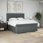 Giroletto a Molle con Materasso Grigio Scuro 180x200 cm Tessuto