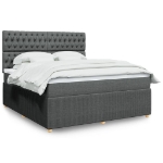 Giroletto a Molle con Materasso Grigio Scuro 180x200 cm Tessuto