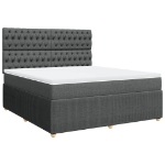 Giroletto a Molle con Materasso Grigio Scuro 180x200 cm Tessuto