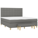 Giroletto a Molle con Materasso Grigio Scuro 180x200 cm Tessuto