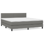 Giroletto a Molle con Materasso Grigio Scuro 180x200 cm Tessuto