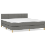 Giroletto a Molle con Materasso Grigio Scuro 180x200 cm Tessuto