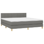 Giroletto a Molle con Materasso Grigio Scuro 180x200 cm Tessuto
