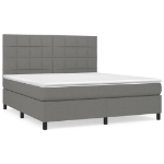 Giroletto a Molle con Materasso Grigio Scuro 180x200 cm Tessuto