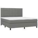 Giroletto a Molle con Materasso Grigio Scuro 180x200 cm Tessuto