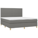 Giroletto a Molle con Materasso Grigio Scuro 180x200 cm Tessuto