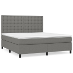 Giroletto a Molle con Materasso Grigio Scuro 180x200 cm Tessuto