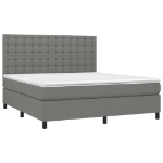 Giroletto a Molle con Materasso Grigio Scuro 180x200 cm Tessuto