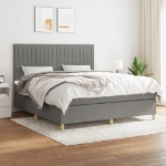 Giroletto a Molle con Materasso Grigio Scuro 180x200 cm Tessuto
