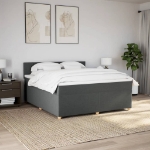 Giroletto a Molle con Materasso Grigio Scuro 180x200 cm Tessuto