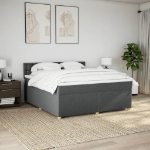 Giroletto a Molle con Materasso Grigio Scuro 180x200 cm Tessuto