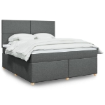 Giroletto a Molle con Materasso Grigio Scuro 180x200 cm Tessuto
