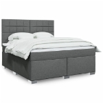 Giroletto a Molle con Materasso Grigio Scuro 180x200 cm Tessuto