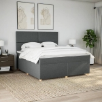 Giroletto a Molle con Materasso Grigio Scuro 180x200 cm Tessuto