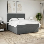 Giroletto a Molle con Materasso Grigio Scuro 180x200 cm Tessuto