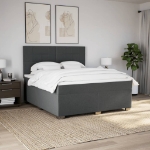 Giroletto a Molle con Materasso Grigio Scuro 180x200 cm Tessuto