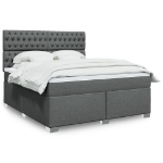 Giroletto a Molle con Materasso Grigio Scuro 180x200 cm Tessuto