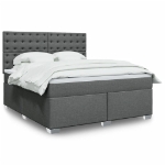 Giroletto a Molle con Materasso Grigio Scuro 180x200 cm Tessuto