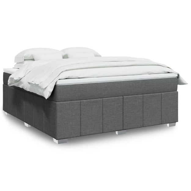 Giroletto a Molle con Materasso Grigio Scuro 180x200 cm Tessuto