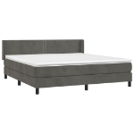 Giroletto a Molle con Materasso Grigio Scuro 180x200 cm Velluto