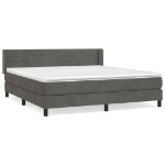 Giroletto a Molle con Materasso Grigio Scuro 180x200 cm Velluto