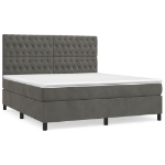Giroletto a Molle con Materasso Grigio Scuro 180x200 cm Velluto