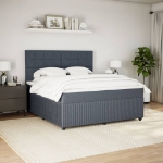 Giroletto a Molle con Materasso Grigio Scuro 180x200 cm Velluto