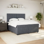 Giroletto a Molle con Materasso Grigio Scuro 180x200 cm Velluto