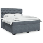 Giroletto a Molle con Materasso Grigio Scuro 180x200 cm Velluto