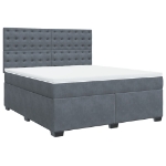 Giroletto a Molle con Materasso Grigio Scuro 180x200 cm Velluto