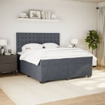Giroletto a Molle con Materasso Grigio Scuro 180x200 cm Velluto