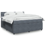 Giroletto a Molle con Materasso Grigio Scuro 180x200 cm Velluto