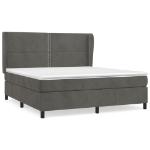 Giroletto a Molle con Materasso Grigio Scuro 180x200 cm Velluto