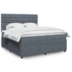 Giroletto a Molle con Materasso Grigio Scuro 180x200 cm Velluto