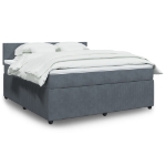 Giroletto a Molle con Materasso Grigio Scuro 180x200 cm Velluto