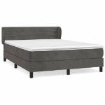 Giroletto a Molle con Materasso Grigio Scuro 180x200 cm Velluto