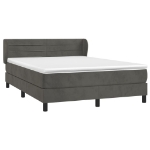 Giroletto a Molle con Materasso Grigio Scuro 180x200 cm Velluto