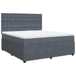 Giroletto a Molle con Materasso Grigio Scuro 180x200 cm Velluto