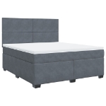 Giroletto a Molle con Materasso Grigio Scuro 180x200 cm Velluto