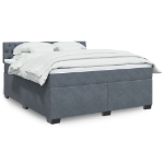 Giroletto a Molle con Materasso Grigio Scuro 180x200 cm Velluto