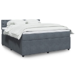 Giroletto a Molle con Materasso Grigio Scuro 180x200 cm Velluto