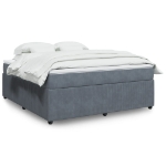Giroletto a Molle con Materasso Grigio Scuro 180x200 cm Velluto