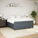 Giroletto a Molle con Materasso Grigio Scuro 180x200 cm Velluto
