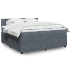 Giroletto a Molle con Materasso Grigio Scuro 180x200 cm Velluto