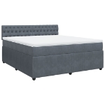Giroletto a Molle con Materasso Grigio Scuro 180x200 cm Velluto