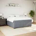 Giroletto a Molle con Materasso Grigio Scuro 180x200 cm Velluto