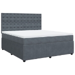 Giroletto a Molle con Materasso Grigio Scuro 180x200 cm Velluto
