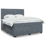 Giroletto a Molle con Materasso Grigio Scuro 180x200 cm Velluto