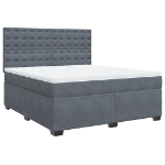 Giroletto a Molle con Materasso Grigio Scuro 180x200 cm Velluto